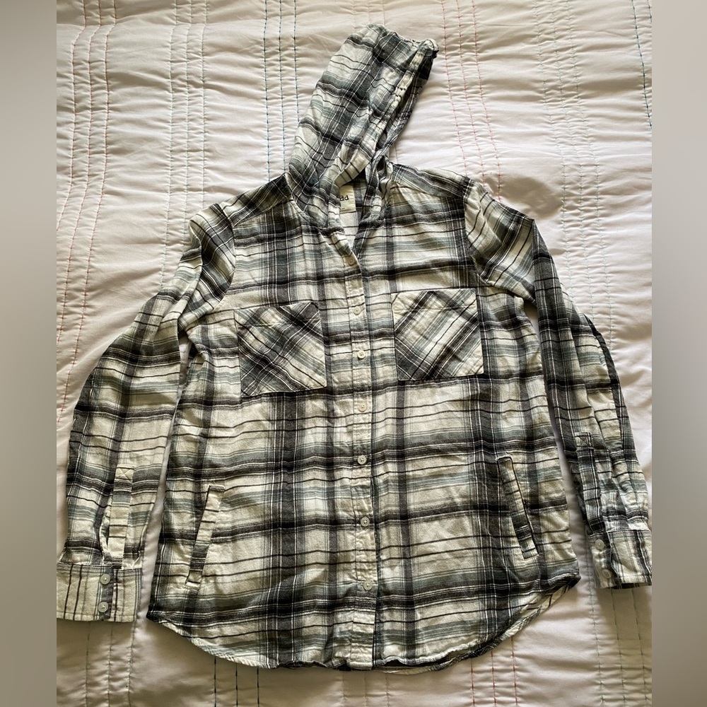 Hooded “Mudd” Flannel, Size “Medium”
